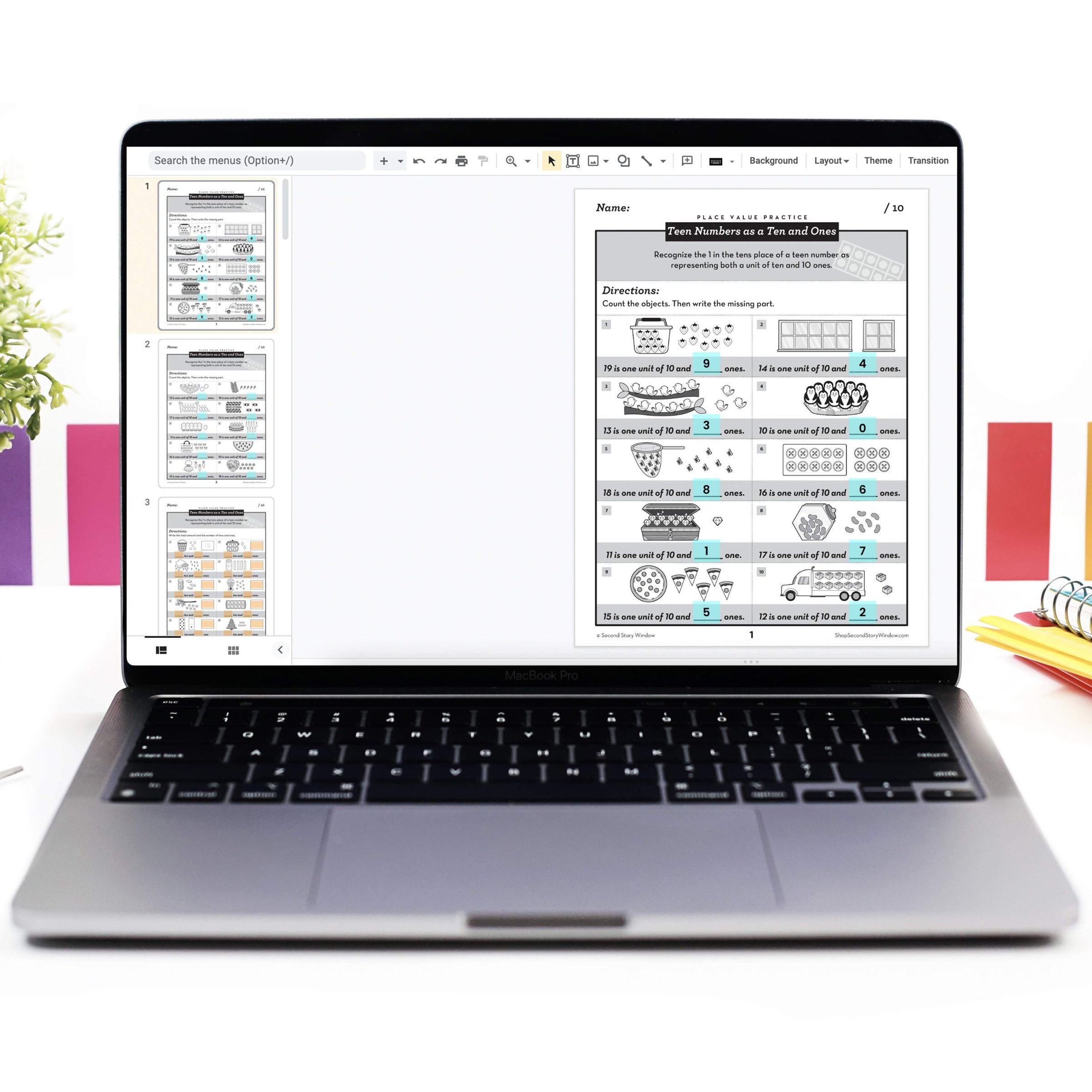 Place Value Worksheets - Teen Numbers as Ten and Ones (Set 3) - Image 8