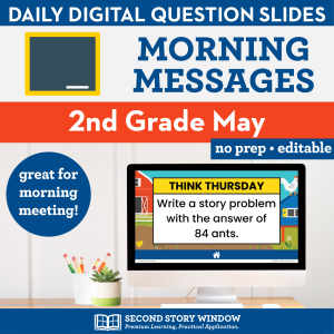 2nd Grade May Morning Messages Google Slides and Printables for Morning Meeting