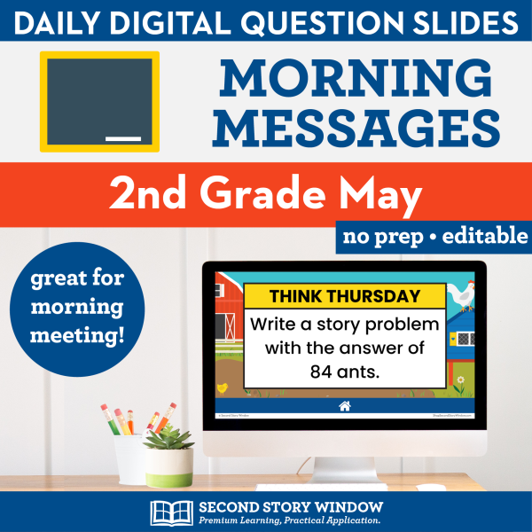 2nd Grade May Morning Messages Google Slides and Printables for Morning Meeting