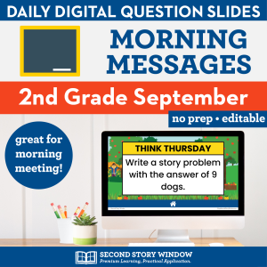 2nd Grade September Morning Messages Google Slides and Printables for Morning Meeting