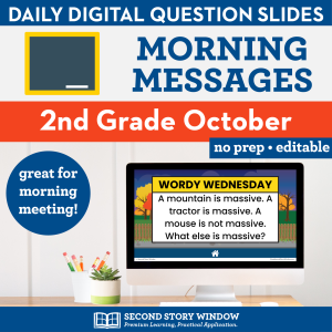 2nd Grade October Morning Messages Google Slides and Printables for Morning Meeting
