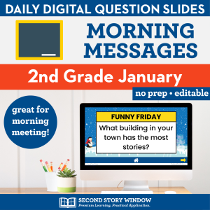 2nd Grade January Morning Messages Google Slides and Printables for Morning Meeting