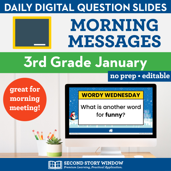 3rd Grade January Morning Messages Google Slides and Printables for Morning Meeting