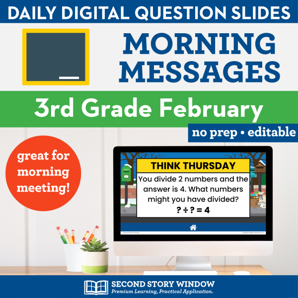 3rd Grade February Morning Messages Google Slides and Printables for Morning Meeting