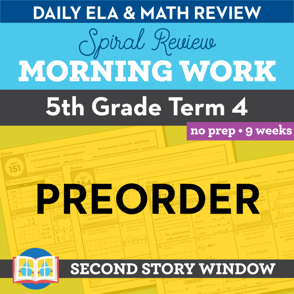 PREORDER 5th Grade Morning Work Term 4 Math and ELA Fifth Grade Spiral ...