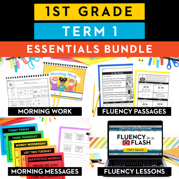 First Semester Essentials 1st Grade | Term 1 Essentials: Morning Work, Morning Messages, Fluency ...