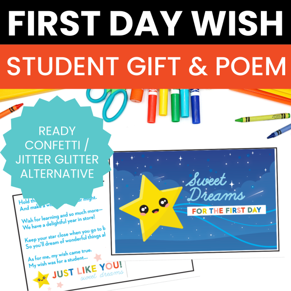 First Day Wish Back to School Student Gift - Jitter Glitter Ready Confetti Alternative
